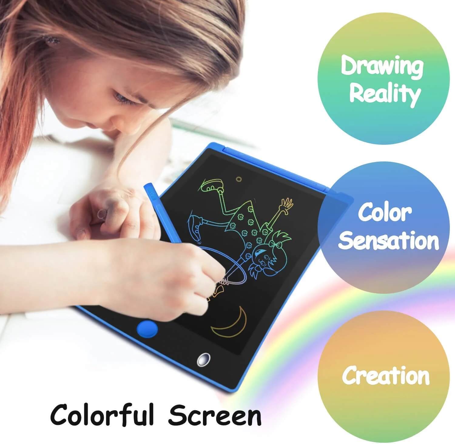Orsen LCD Writing Tablet 10 inch Colorful Doodle Board Drawing Pad for Kids Drawing Board Writing Board Drawing Tablet Educational Christmas Boys